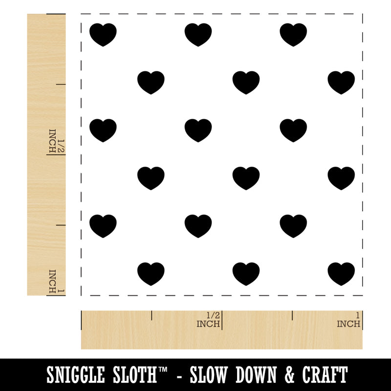 Hearts Polka Dots Self-Inking Rubber Stamp Ink Stamper