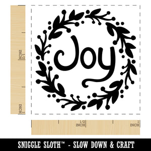 Joy in Wreath Christmas Self-Inking Rubber Stamp Ink Stamper