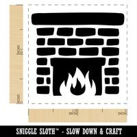 Stone Brick Fireplace Self-Inking Rubber Stamp Ink Stamper