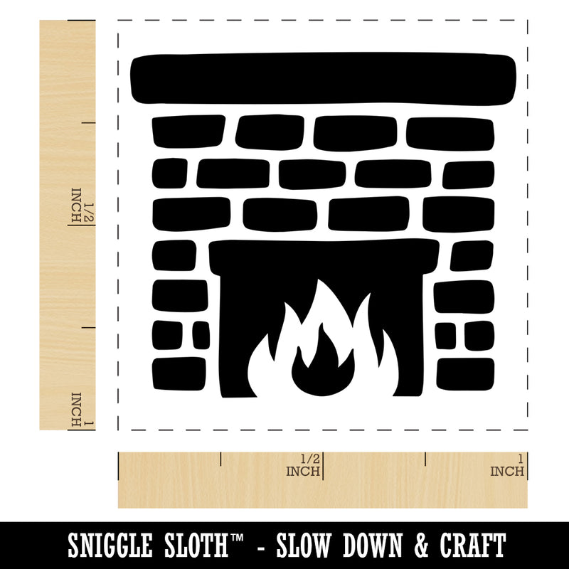 Stone Brick Fireplace Self-Inking Rubber Stamp Ink Stamper