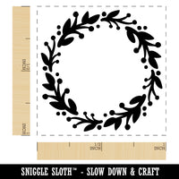 Wreath Decorative Self-Inking Rubber Stamp Ink Stamper