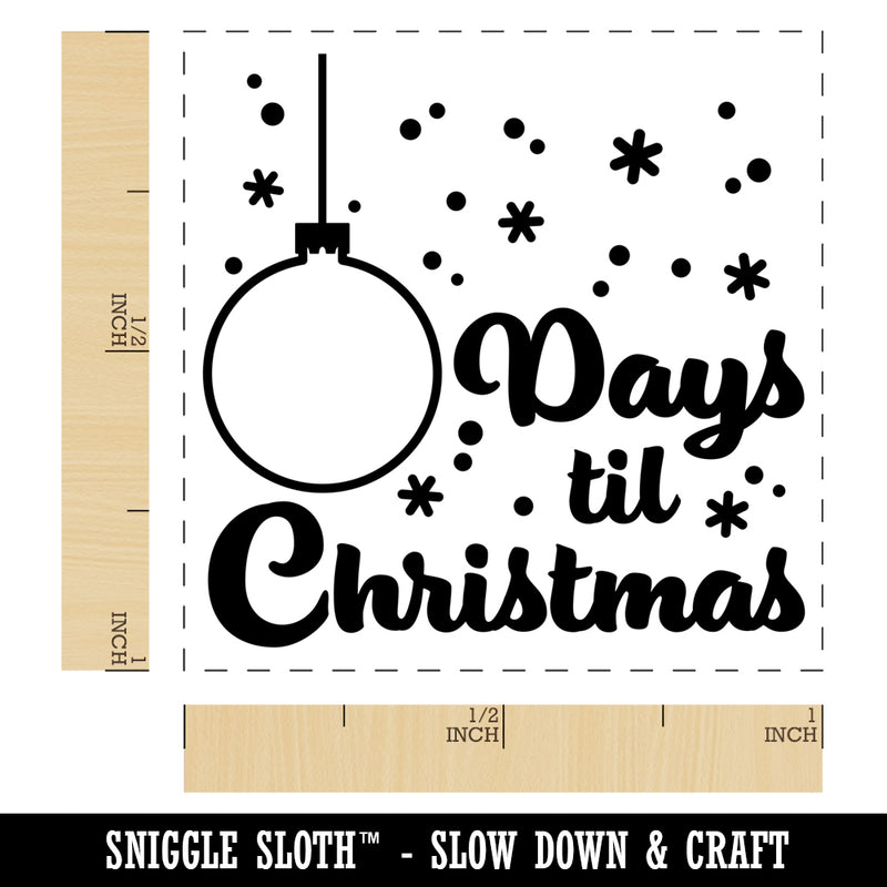 XX Days Til Christmas Ornament Snowflakes Self-Inking Rubber Stamp Ink Stamper