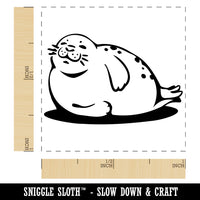 Chubby Happy Seal Basking on Side Self-Inking Rubber Stamp Ink Stamper