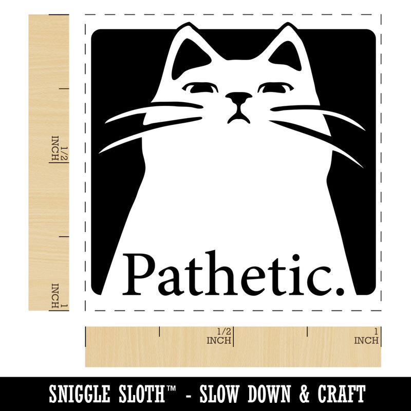 Condescending Cat Thinks You're Pathetic Self-Inking Rubber Stamp Ink Stamper