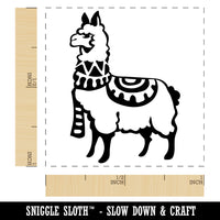 Cozy Llama Alpaca Wrapped with Scarf and Blanket Self-Inking Rubber Stamp Ink Stamper