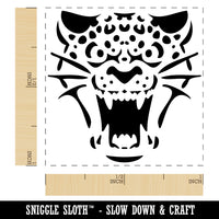 Ferocious Snarling Leopard Jaguar Jungle Cat Self-Inking Rubber Stamp Ink Stamper