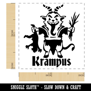 Little Krampus Christmas Monster Taking Child Demon Devil Self-Inking Rubber Stamp Ink Stamper