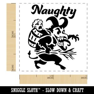 Naughty Impish Krampus Christmas Monster Demon Devil Self-Inking Rubber Stamp Ink Stamper