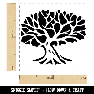 Tree with Exposed Branches and Leaves Self-Inking Rubber Stamp Ink Stamper