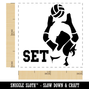 Volleyball Woman Set Sports Move Self-Inking Rubber Stamp Ink Stamper