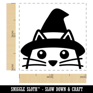 Peeking Witch Cat Halloween Self-Inking Rubber Stamp Ink Stamper