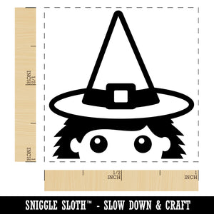 Peeking Witch Halloween Self-Inking Rubber Stamp Ink Stamper