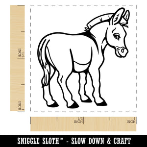 Donkey Looking Over Shoulder Butt Self-Inking Rubber Stamp Ink Stamper