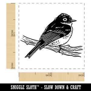 Phoebe Bird on a Branch Self-Inking Rubber Stamp Ink Stamper