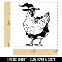 Witch Hen Halloween Holiday Chicken Self-Inking Rubber Stamp Ink Stamper