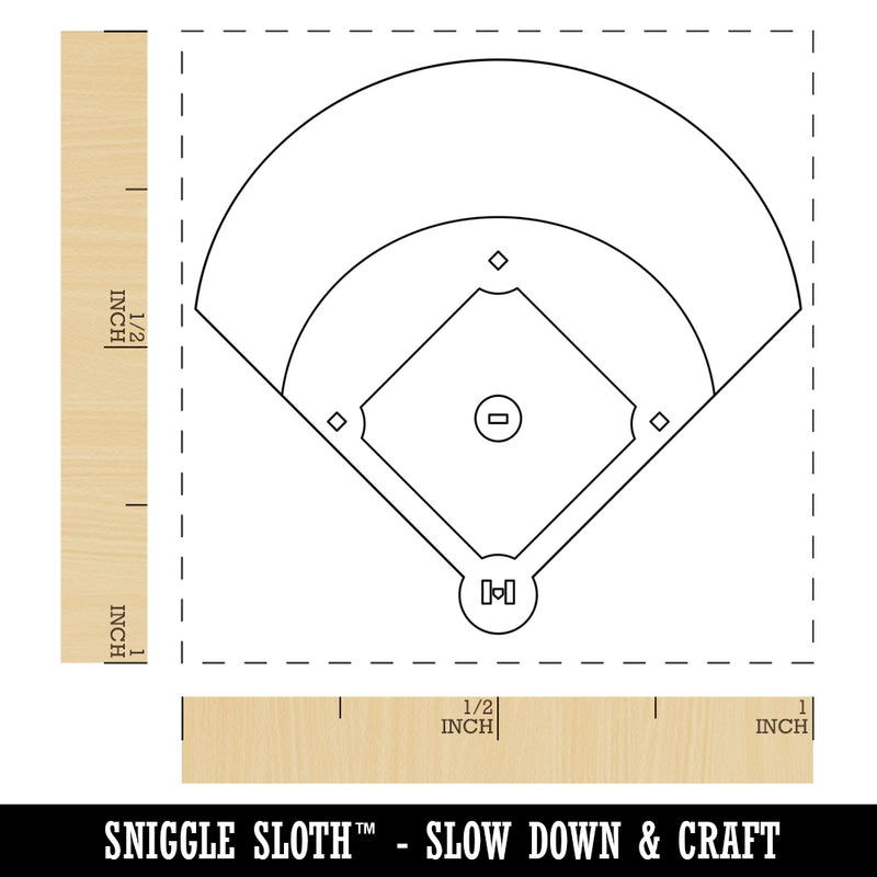 Baseball Softball Field Diamond Aerial View Self-Inking Rubber Stamp Ink Stamper