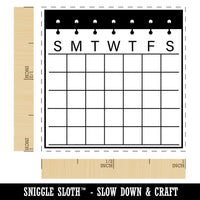 Blank Calendar with Notebook Rings Sunday Start Self-Inking Rubber Stamp Ink Stamper