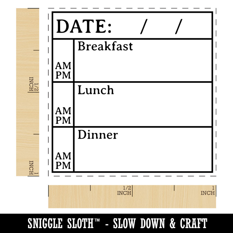 Daily Meal Tracker Planner Breakfast Lunch Dinner Self-Inking Rubber Stamp Ink Stamper