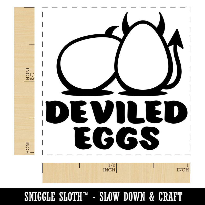 Deviled Eggs Funny Pun Self-Inking Rubber Stamp Ink Stamper