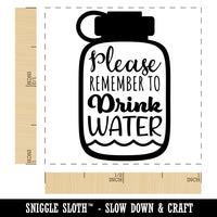 Please Remember to Drink Water Bottle Self-Inking Rubber Stamp Ink Stamper