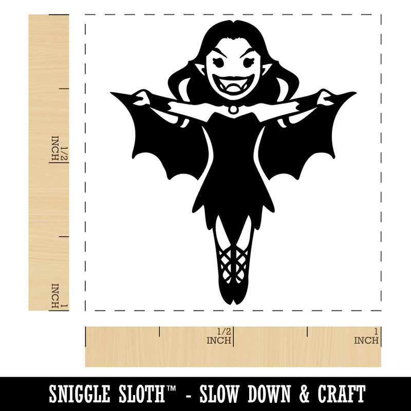 Cartoon Vampire Woman Halloween Self-Inking Rubber Stamp Ink Stamper