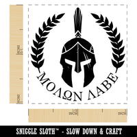 Molon Labe Spartan Helmet Come and Take It Self-Inking Rubber Stamp Ink Stamper