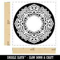 Round Lace Pattern Self-Inking Rubber Stamp Ink Stamper