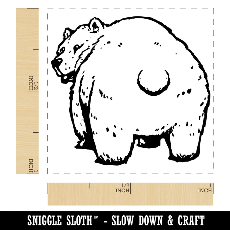 Standing Bear Looking Behind Self-Inking Rubber Stamp Ink Stamper