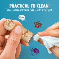 Excelente Spanish Silly Finger Guns and Sunglasses Teacher Stamp Rubber Stamp for Stamping Crafting Planners