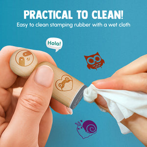 Excelente Spanish Silly Finger Guns and Sunglasses Teacher Stamp Rubber Stamp for Stamping Crafting Planners