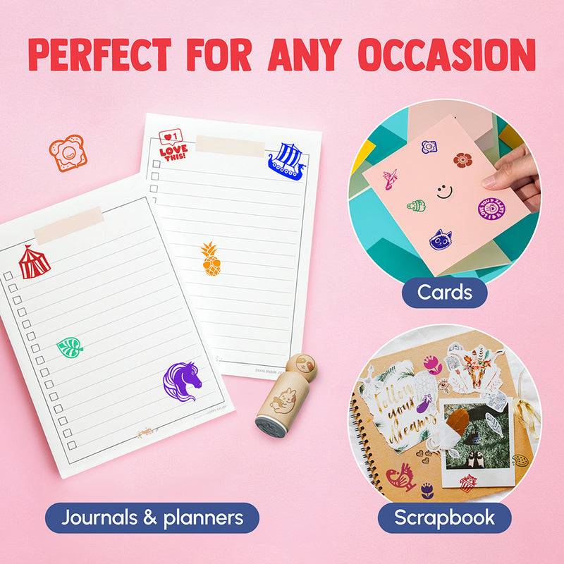 Funny Cartoon Characters Kissing Smooching Heart Rubber Stamp for Stamping Crafting Planners