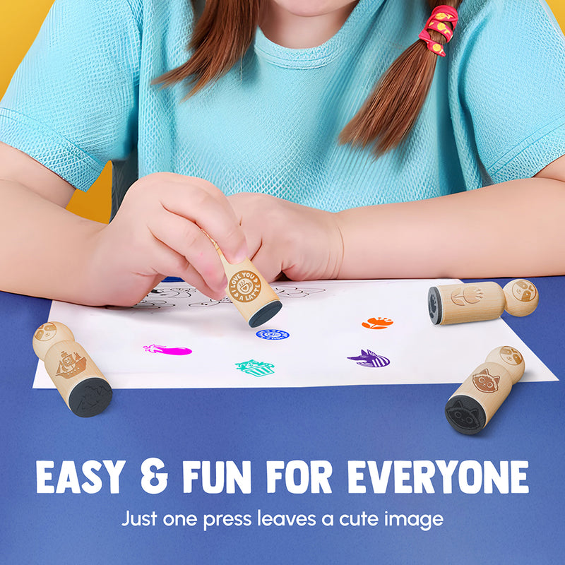 Funny Cartoon Pig Big Eyebrows Rubber Stamp for Stamping Crafting Planners