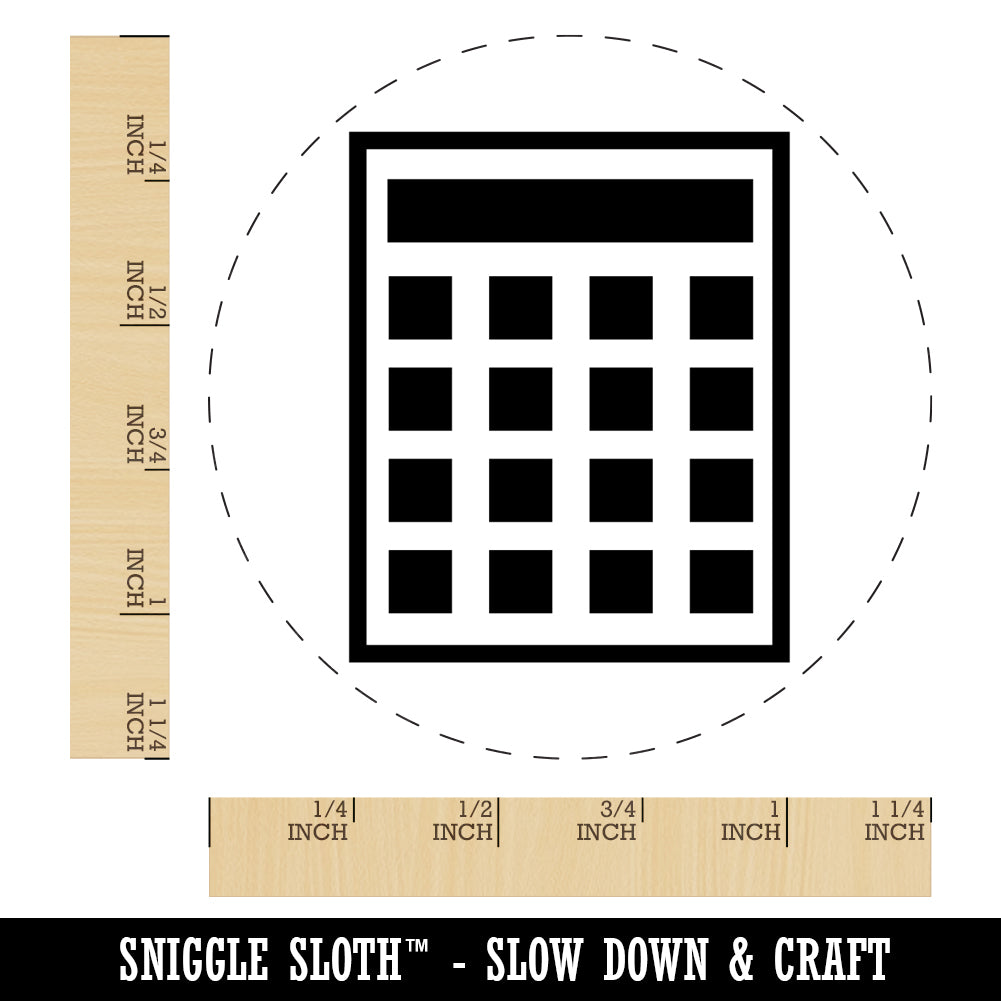 Calculator Icon Rubber Stamp for Stamping Crafting Planners
