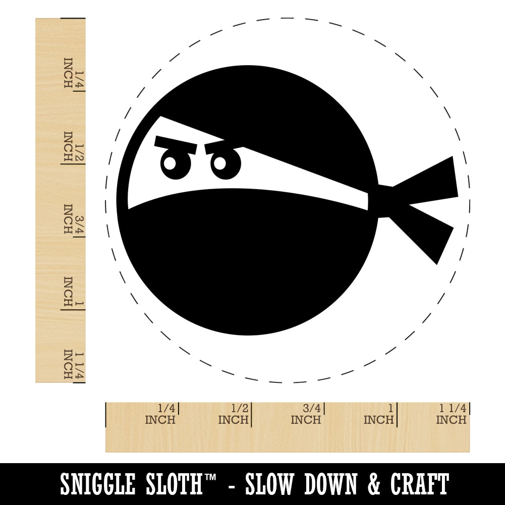Ninja Face Funny Rubber Stamp for Stamping Crafting Planners
