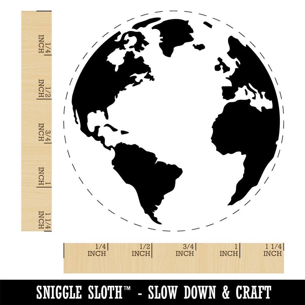 Globe of Earth Rubber Stamp for Stamping Crafting Planners