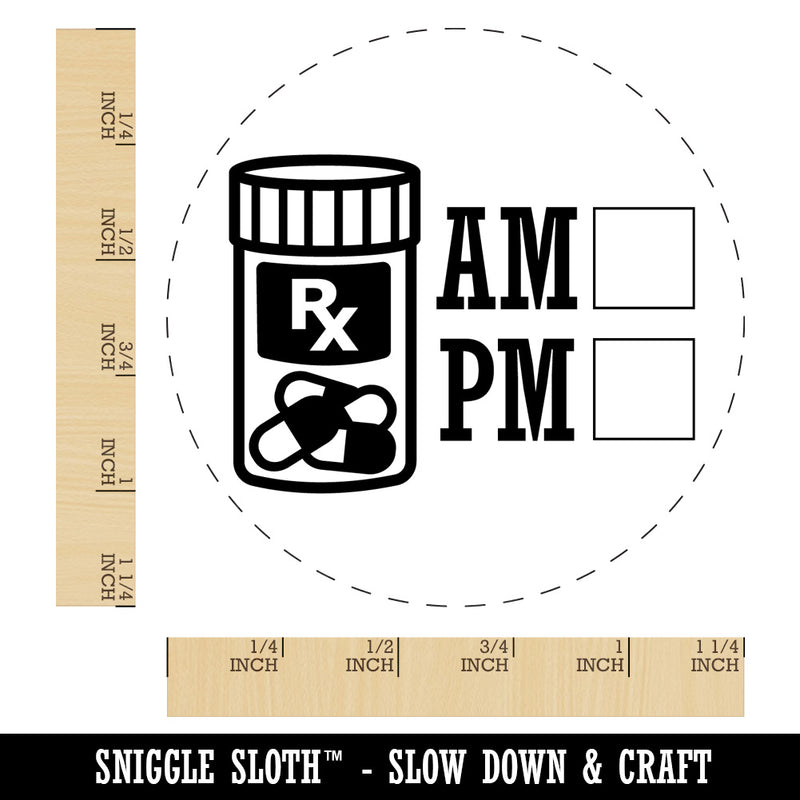 AM PM Pills Medication Prescription Tracker Rubber Stamp for Stamping Crafting Planners