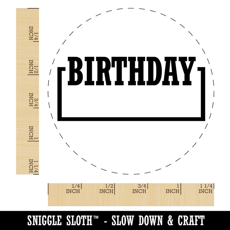 Birthday Fill-In Rubber Stamp for Stamping Crafting Planners