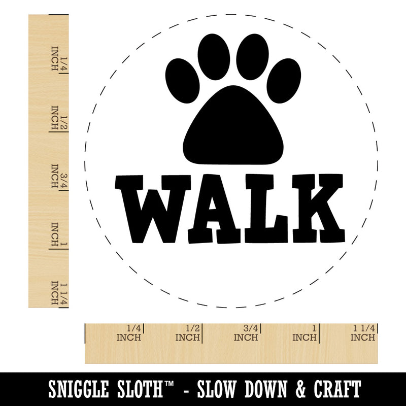 Walk Dog Paw Print Rubber Stamp for Stamping Crafting Planners