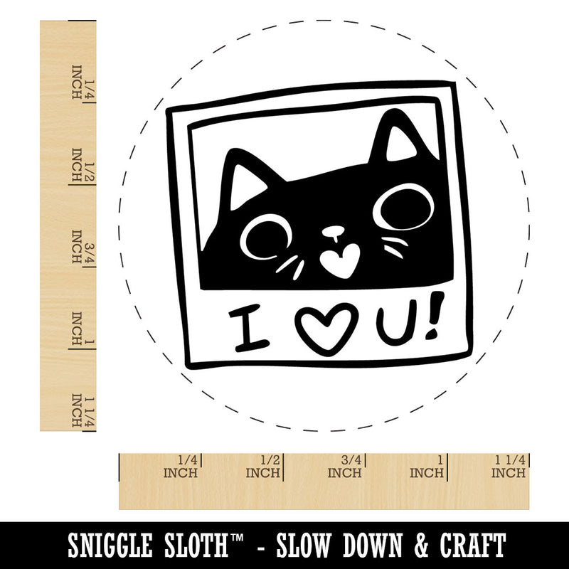Cute Loving Kitty Cat Photo Rubber Stamp for Stamping Crafting Planners