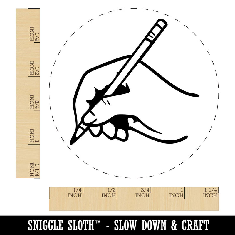 Delicate Hand with Pencil Writing Drawing Rubber Stamp for Stamping Crafting Planners