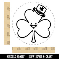 Shamrock Clover with Leprechaun Hat Saint Patricks Day Rubber Stamp for Stamping Crafting Planners
