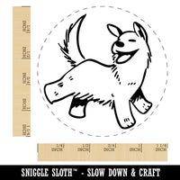 Happy Shaggy Dog Running Smile Rubber Stamp for Stamping Crafting Planners