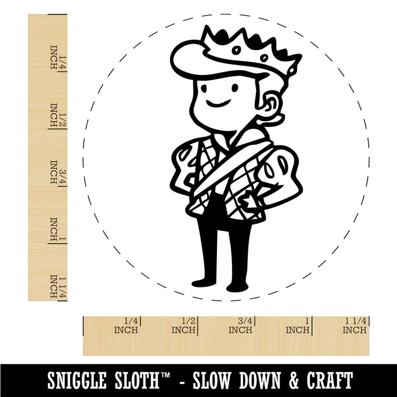Cartoon Medieval Prince Royalty Crown Rubber Stamp for Stamping Crafting Planner