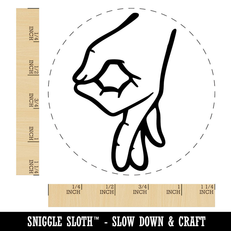 Circle Game Hand Sign Funny Rubber Stamp for Stamping Crafting Planners