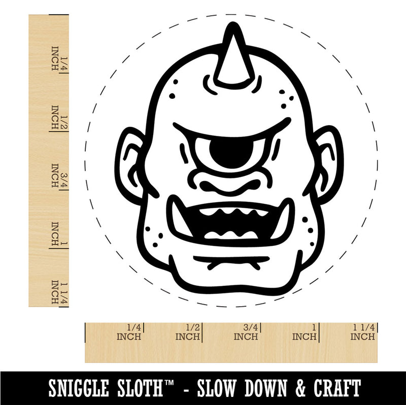Cyclops Monster Head Fantasy Creature Rubber Stamp for Stamping Crafting Planner