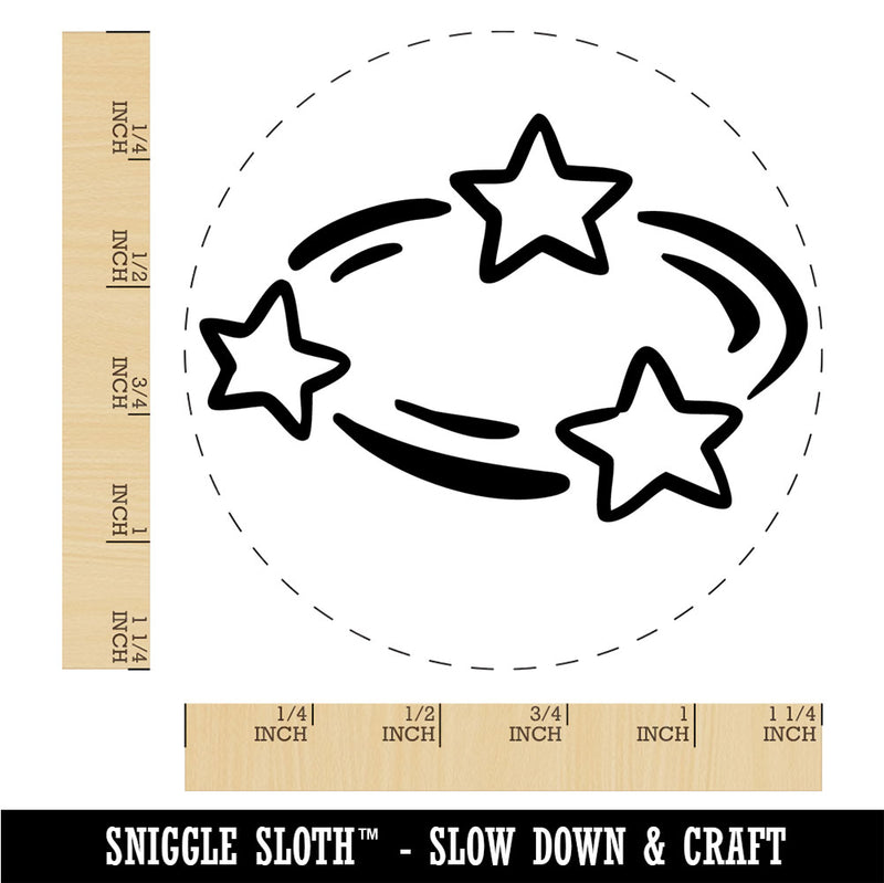 Dizzy Confused Circling Stars Cartoon Rubber Stamp for Stamping Crafting Planner