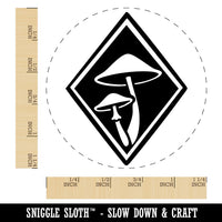 Elegant Mushrooms Fungus In Diamond Rubber Stamp for Stamping Crafting Planners