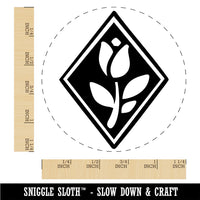 Elegent Tulip Flower in Diamond Rubber Stamp for Stamping Crafting Planners