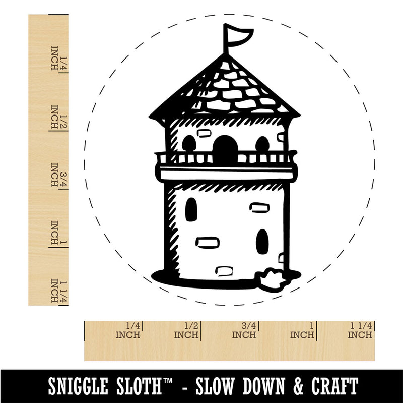 Fantasy Medieval Wizard Tower Building Rubber Stamp for Stamping Crafting