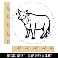 Friendly Cow Ox Cattle Farm Animal Rubber Stamp for Stamping Crafting Planners